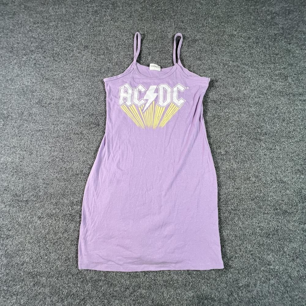 AC/DC Bodycon Dress Womens L Purple Graphic Grayson Threads Sleeveless Short